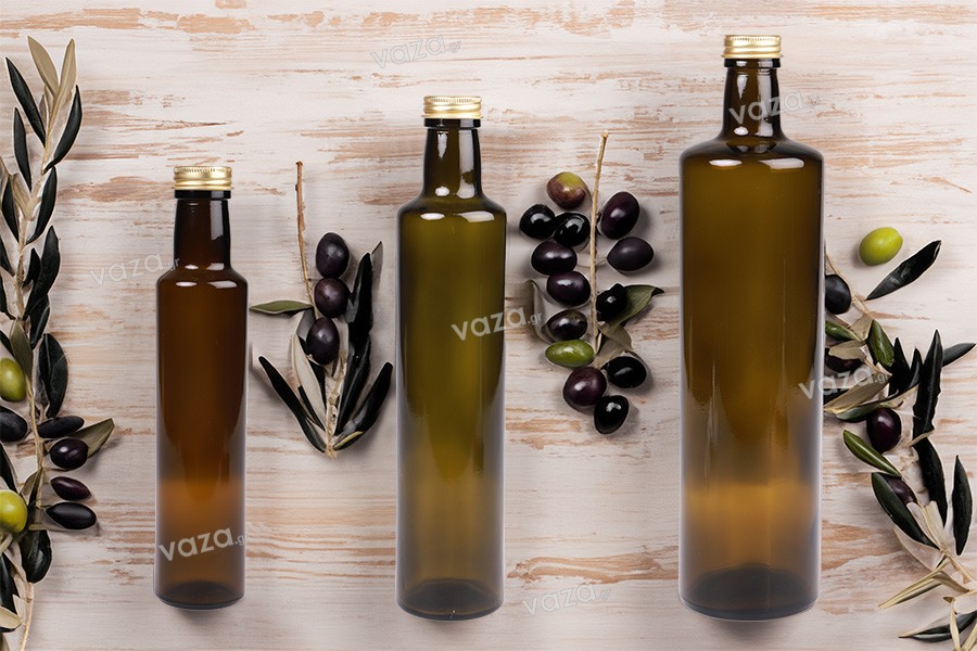 Caramel glass bottle 100 ml Dorica with spout PP 31.5 - 120 pcs