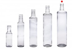 Glass bottle 1000 ml Dorica transparent with spout PP 31.5 - 35 pcs