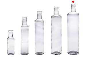 Glasflasche 1000ml Dorica transparent mit Ausgießer PP 31,5 - 35 Stk-6