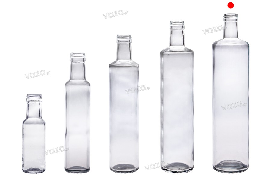 Glass bottle 1000 ml Dorica transparent with spout PP 31.5 - 35 pcs