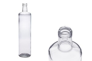 Bouteille en verre 1000 ml Dorica transparent avec bec verseur PP 31,5 - 35 pcs