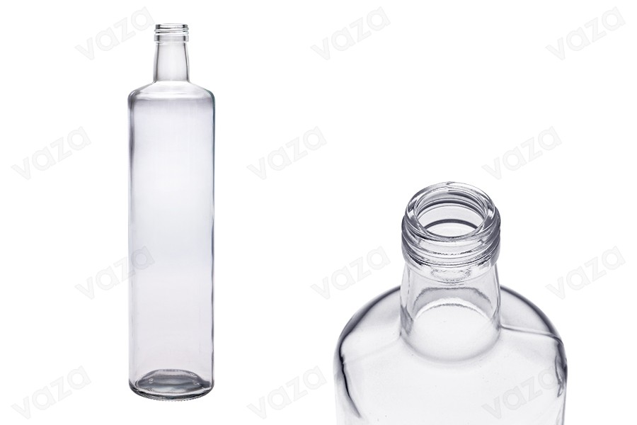 Bouteille en verre 1000 ml Dorica transparent avec bec verseur PP 31,5 - 35 pcs-photo_produit