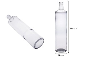 Glasflasche 1000ml Dorica transparent mit Ausgießer PP 31,5 - 35 Stk-2