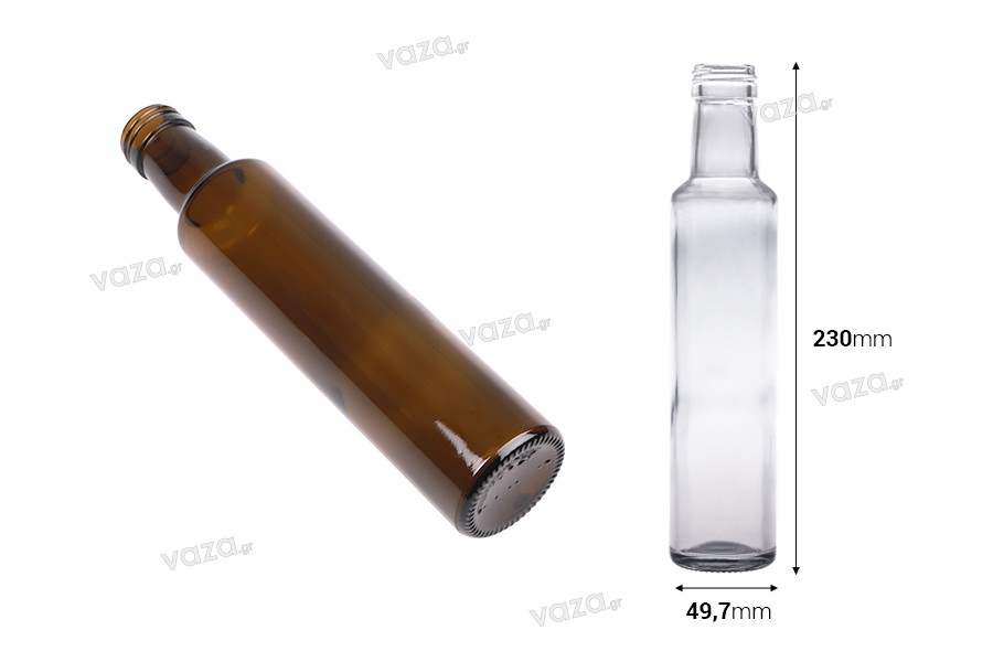 Bouteille en verre 250 ml Dorica avec bec verseur PP 31,5 - 60 pcs