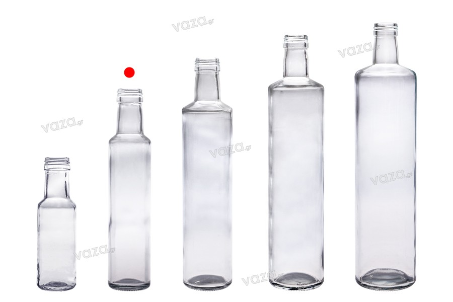 Glass bottle 250 ml Dorica with spout PP 31.5 - 60 pcs