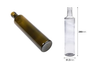 Bouteille en verre 500 ml Dorica avec bec verseur PP 31,5 - 50 pcs-εικόνα_διαστάσεις