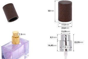 Set – Aluminiumspray und Holzverschluss für 15/400 Flaschen-εικόνα_διαστάσεις