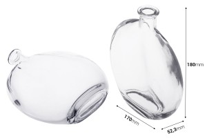 Flacon en verre 500 ml de forme ovale-εικόνα_διαστάσεις
