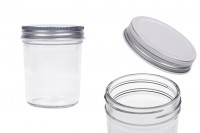 Glass jar 200 ml with silver aluminum lid - 6 pcs