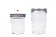 Glass jar 200 ml with silver aluminum lid - 6 pcs