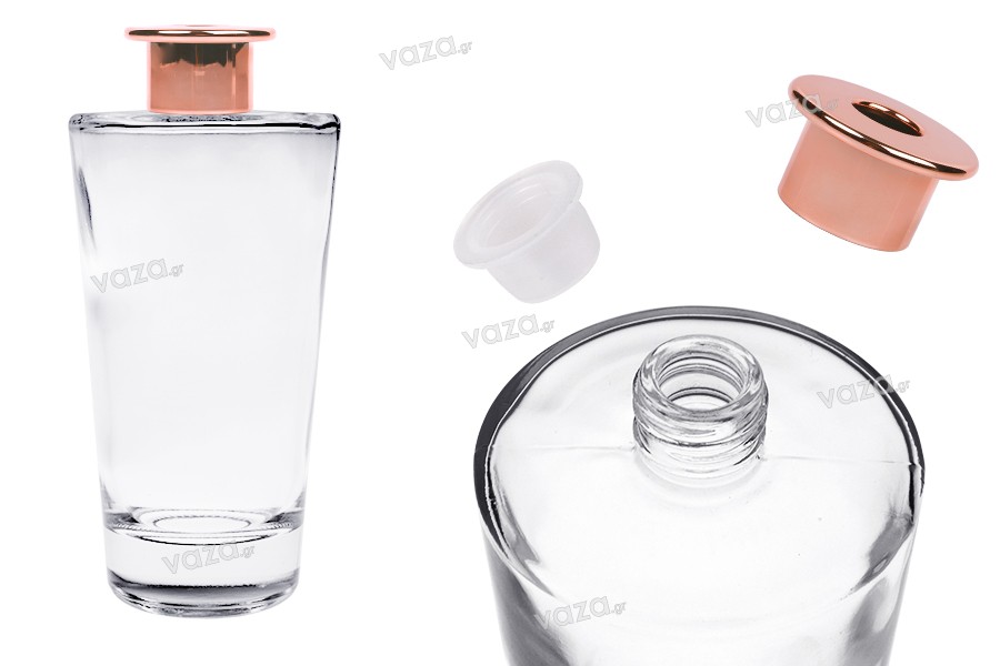 500 ml glass bottle with ring and cap for room fragrance