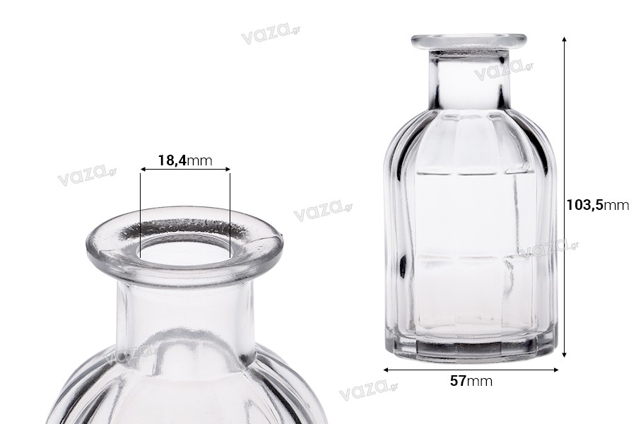 Γυάλινο διακοσμητικό μπουκάλι 120 ml κατάλληλο για αρωματικό χώρου