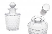 Embossed glass bottle 150 ml with glass cap