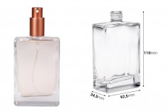 Flacon de parfum rectangulaire en verre 100 ml (18/415)