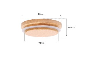 Holzverschluss mit Gummi für Gläser mit einem Innendurchmesser des Halses von 72 mm-εικόνα_διαστάσεις