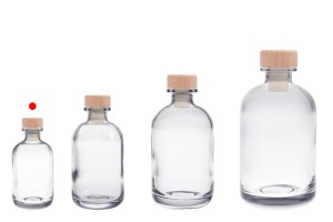 100 ml transparente Glasflasche mit Silikonkorken mit Holzkopf-imazh_grup