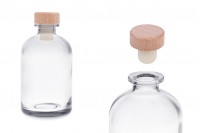 500 ml transparente Glasflasche mit Silikonkorken mit Holzkopf