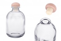 Bouteille en verre 370 ml avec bouchon en silicone avec tête en bois