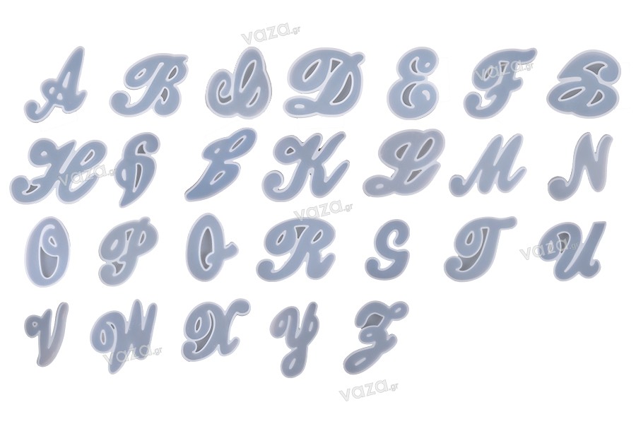 Mold din silicon pentru caligrafie din sticlă lichidă cu litere alfabetice - 1buc