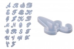 Mold din silicon pentru caligrafie din sticlă lichidă cu litere alfabetice - 1buc