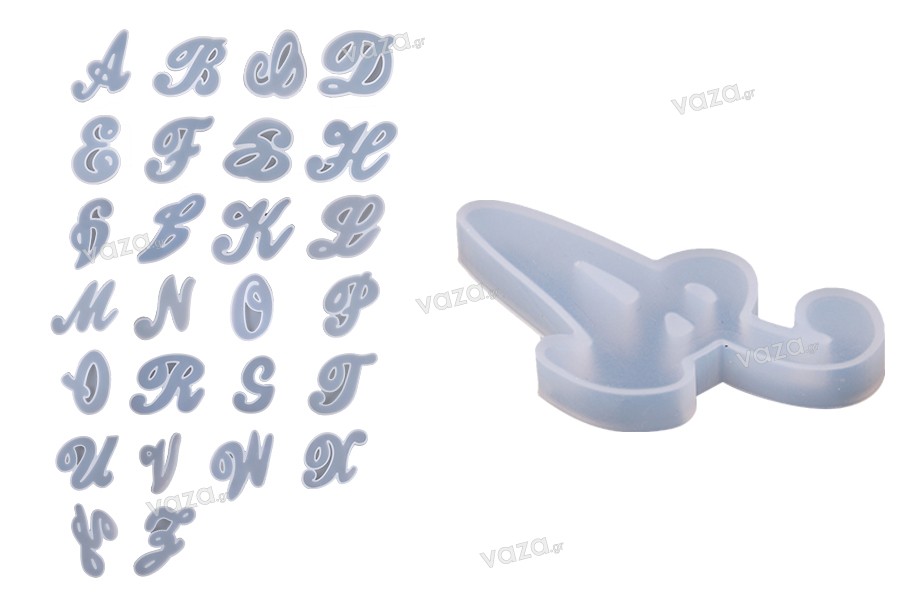 Stampo in silicone per lettere dell'alfabeto in vetro liquido - 1 pz