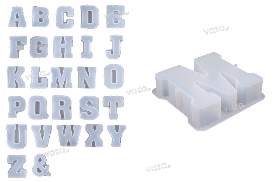 Moule en silicone lettre de l'alphabet anglais pour verre liquide - 1 pc