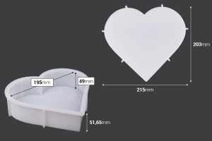 Moule en silicone pour résine époxy en forme de coeur-2