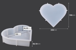 Moule en silicone doux en forme de Cœur profond pour résine époxy-2