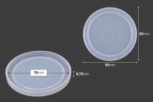 Silikonform für kleine runde Untersetzer – Durchmesser 82mm-εικόνα_διαστάσεις
