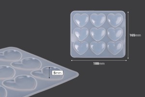 Herzförmige Silikonform 188 x165 mm-εικόνα_διαστάσεις