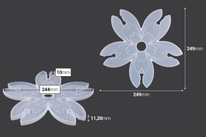 Blumenform Weinglashalter Silikonform (5 Gläser)-εικόνα_διαστάσεις