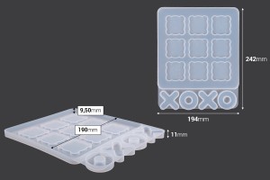 Moule en silicone pour Plateau De Jeu X Et O-εικόνα_διαστάσεις