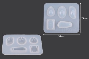 Silikonform mit verschiedenen Formen für Schmuck 94x79mm-εικόνα_διαστάσεις