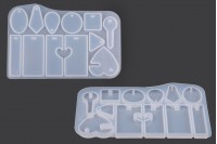 Silicone mold with various shapes for keychains 142x95 mm