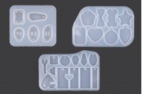 SET of silicone molds in various shapes for making keychains and jewelry - 3 pieces