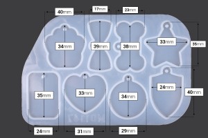 LOT de moules en silicone de formes variées pour réaliser des porte-clés et des bijoux - 3 pièces-εικόνα_σύνθεση