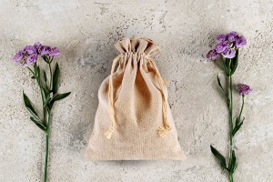 Beutel 80x100mm Baumwolle in Beige - 50 Stück-εικόνα_σύνθεση