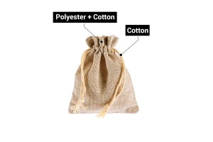 Beutel 80x100mm Baumwolle in Beige - 50 Stück-εικόνα_σύνθεση