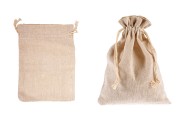 Bag 125x175 mm cotton in beige color - 50 pcs