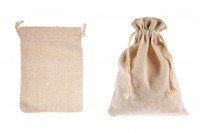 Bag 125x175 mm cotton in beige color - 50 pcs