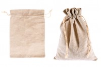 Bag 150x200 mm cotton in beige color - 50 pcs
