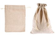 Bag 160x225 mm cotton in beige color - 50 pcs