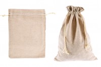 Bag 160x225 mm cotton in beige color - 50 pcs