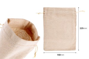 Sac 160x225 mm coton de couleur beige - 50 pcs-εικόνα_διαστάσεις