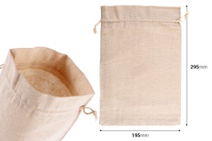 Tasche 195x295mm Baumwolle in Beige - 50 Stück-photo_dimensions