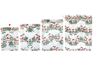 Sachet organza blanc de Noël 130x180 mm - 50 pcs-5