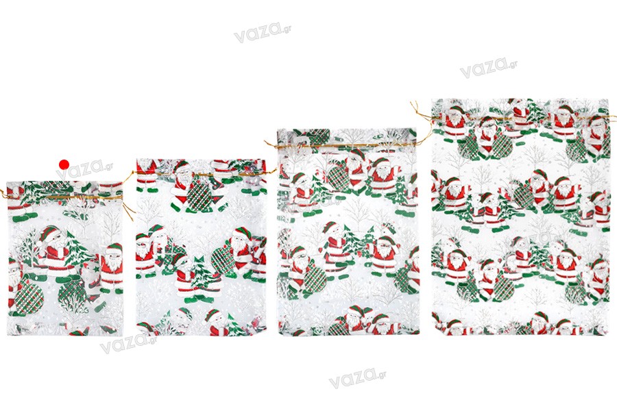 Çanta organza e bardhë e Krishtlindjeve 130x180 mm - 50 copë
