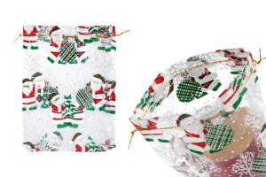 Weihnachtlicher weißer Organzabeutel 170x230mm - 50 Stk-1