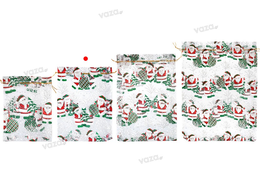 Çanta organza e bardhë e Krishtlindjeve 170x230 mm - 50 copë