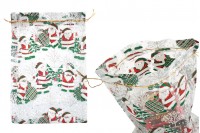 Χριστουγεννιάτικο λευκό πουγκί 200x300 mm από οργάντζα - 25 τμχ